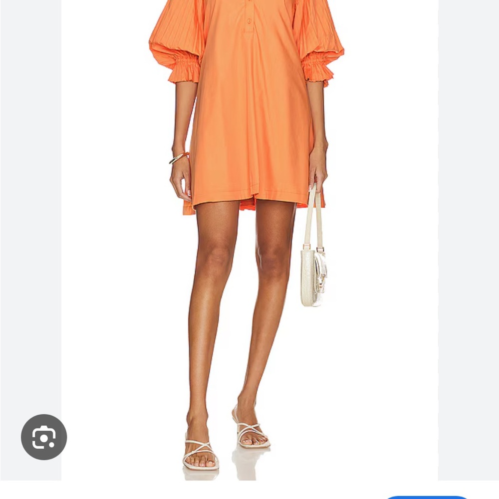 Sovere Orange Puff Sleeve Dress